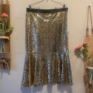 Eloquii Gold Sequin Party Skirt SIZE 14